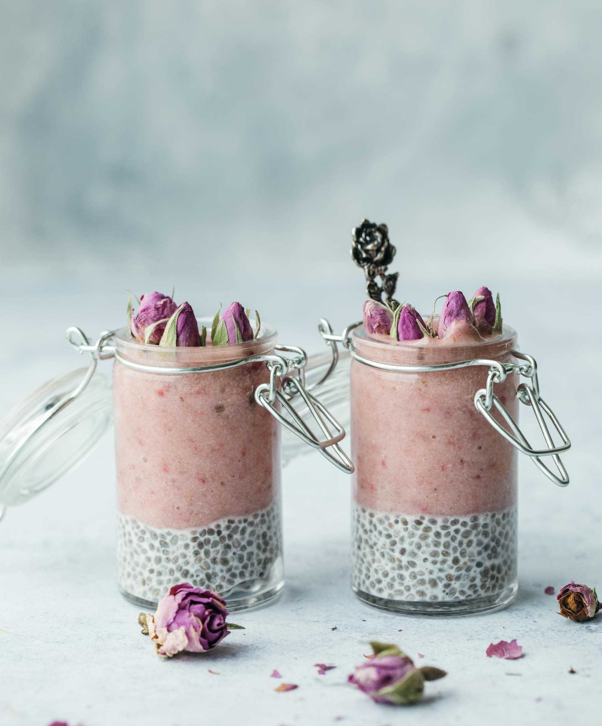Chia Pudding With Strawberry Topping